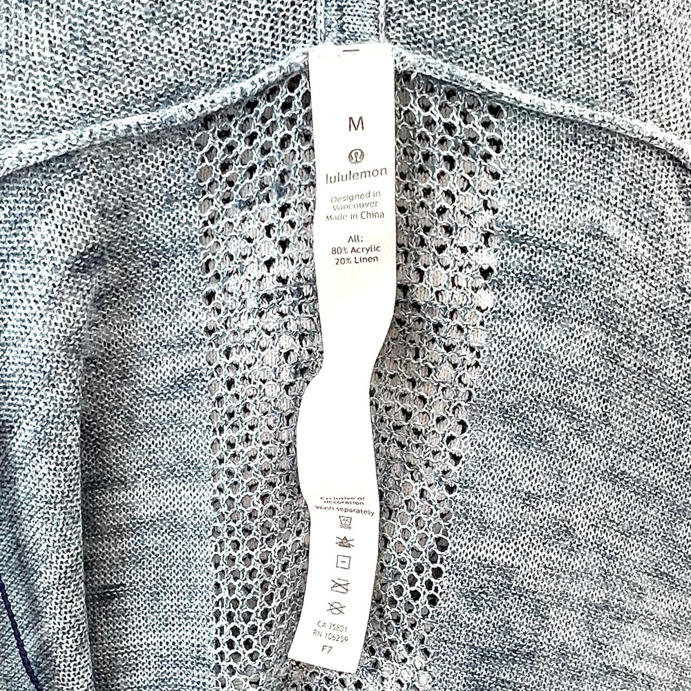 Lululemon Calm and Collected Wrap Heathered Sailboat Classic Navy Size Medium - Picture 15 of 16